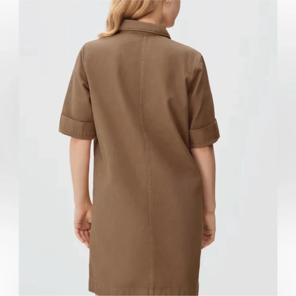 Everlane Shirt Dress Canvas Cargo Chore Patch Pocket Organic Cotton Ivory W's 14 - Picture 5 of 16
